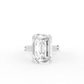 18K Emerald Cut Solitaire Diamond Ring — TOP