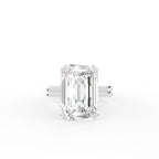 18K Emerald Cut Solitaire Diamond Ring — TOP