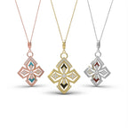 18K Rose Gold Bespoke Round Diamond Pendant — 3 COLOR