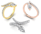 18K Pear Diamond Ring — 3 COLOR