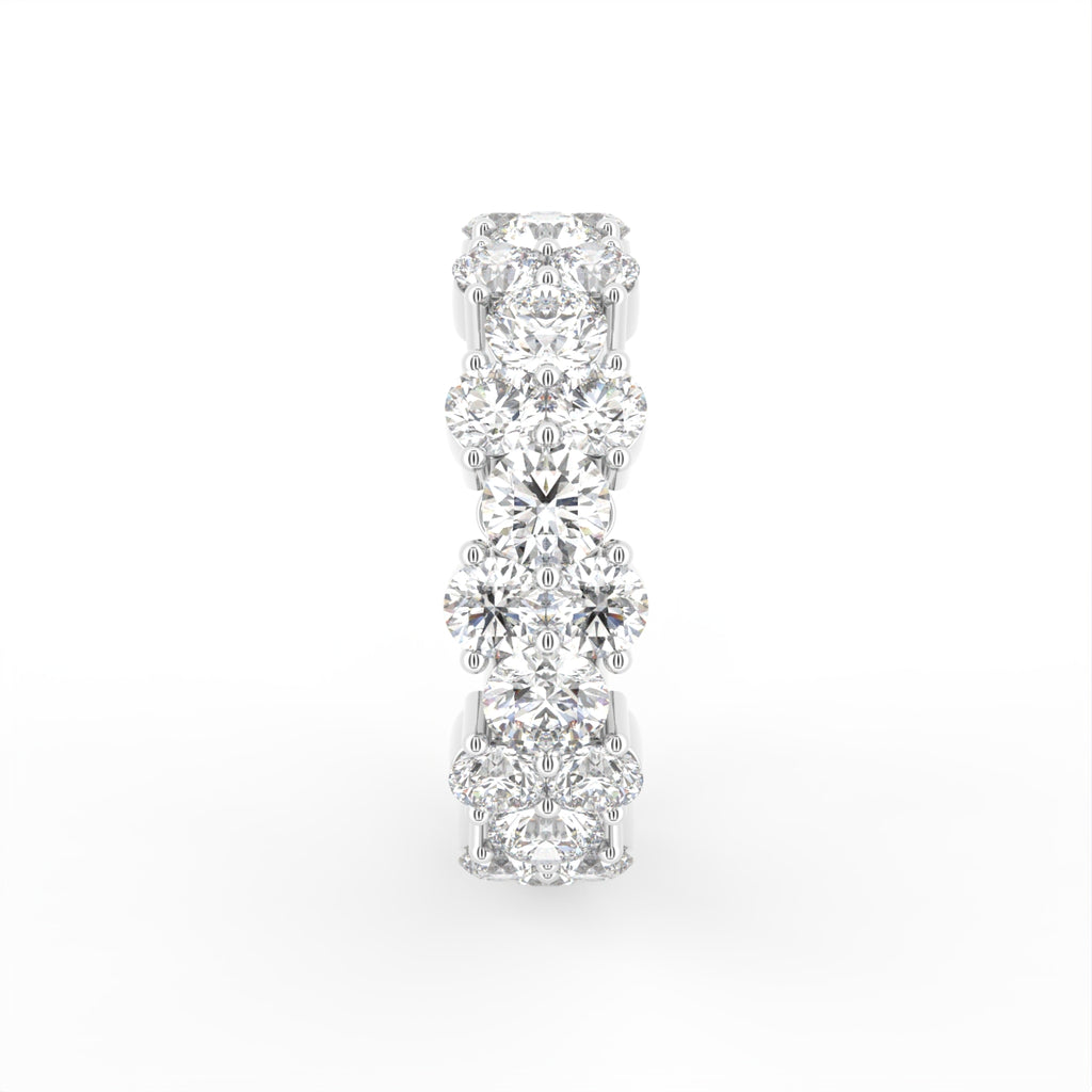 18K Round Full Eternity Diamond Ring — SIDE