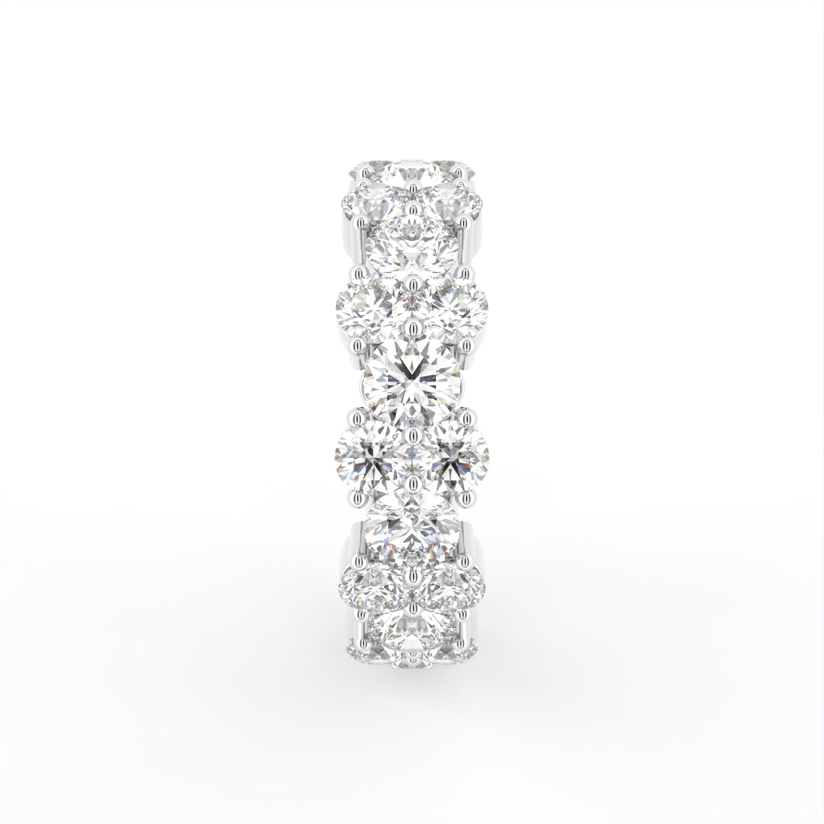 18K Round Full Eternity Diamond Ring — SIDE
