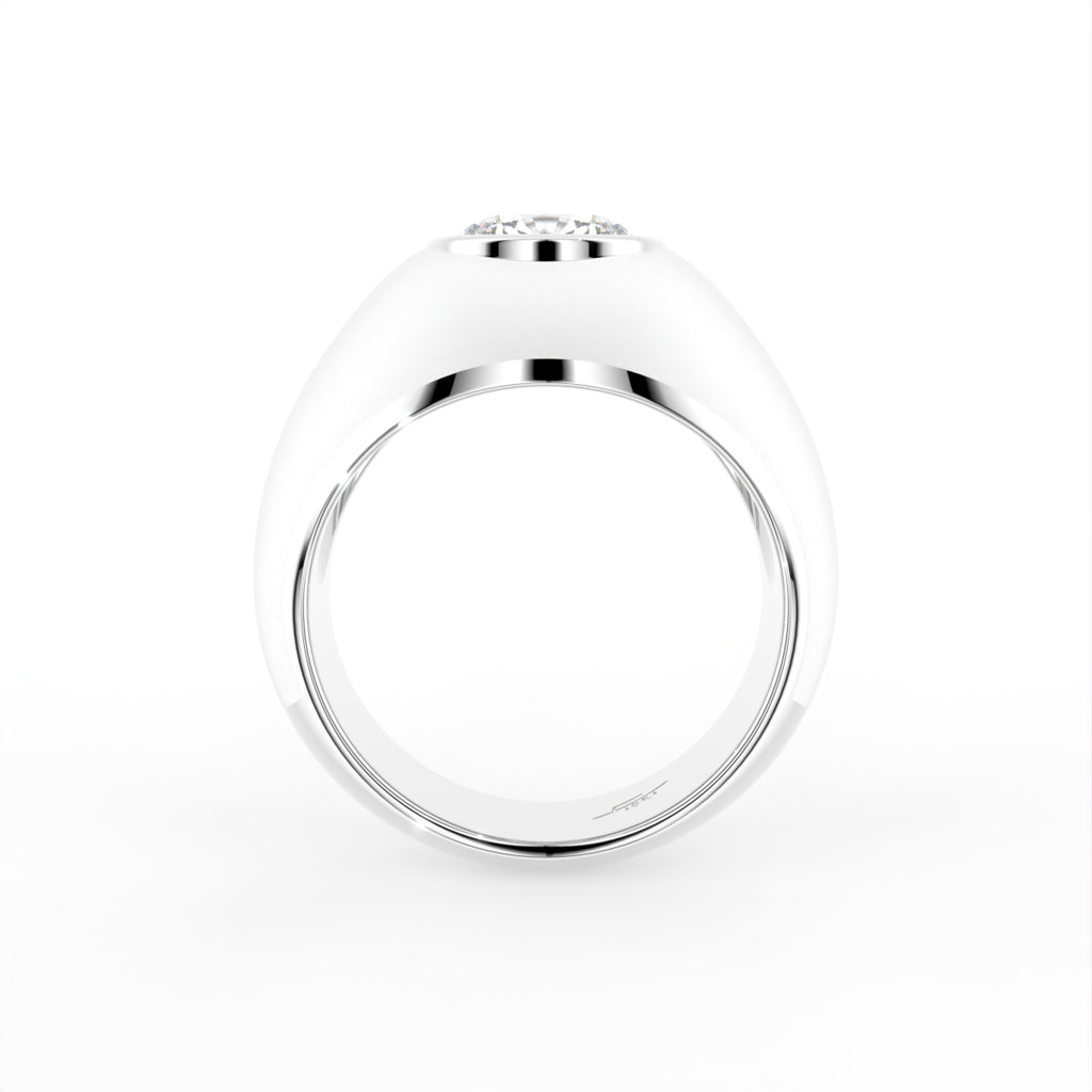 vimg:FJ2148|14K White Gold Bespoke Cushion Diamond Ring — FRONT