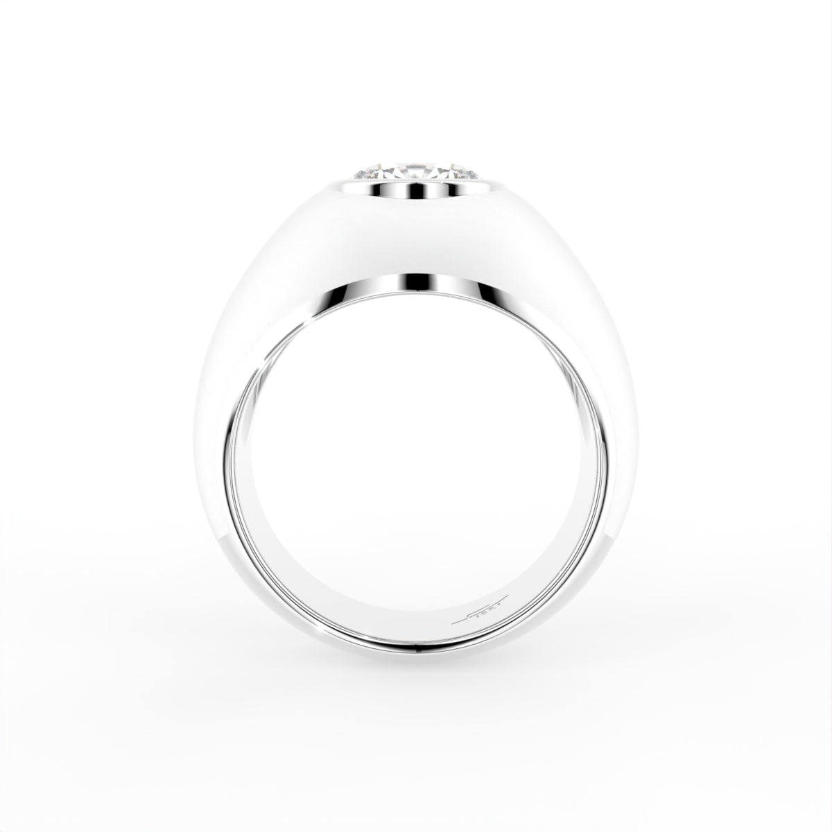 vimg:FJ2148|14K White Gold Bespoke Cushion Diamond Ring — FRONT