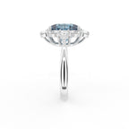 18K Halo Oval Diamond Ring — SIDE