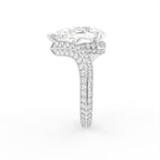 18K White Gold Pear Solitaire Diamond Ring — SIDE
