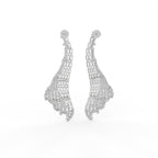 Sterling Silver Diamond Earrings — 3D / RIGHT