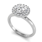 18K Halo Round Diamond Ring — 3D VIEW