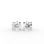 18K Round Solitaire Diamond Earrings — TOP