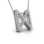 18K White Gold Dagaz Viking Round Diamond Pendant — RIGHT
