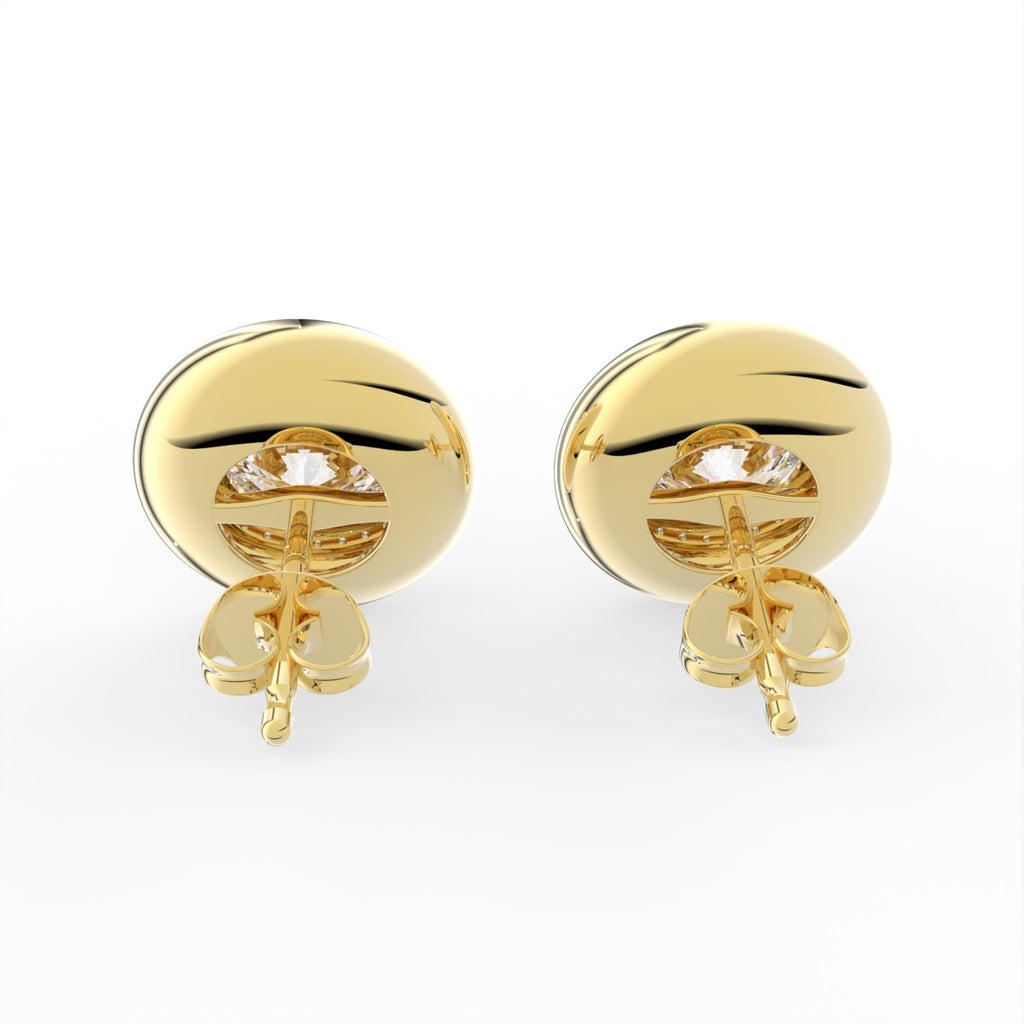 Sterling Silver Diamond Earrings — FRONT/BACK