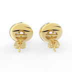 Sterling Silver Diamond Earrings — FRONT/BACK