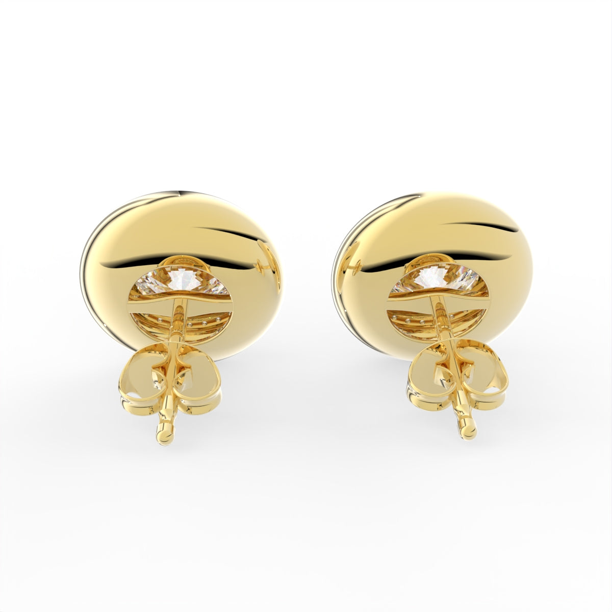 Sterling Silver Diamond Earrings — FRONT/BACK