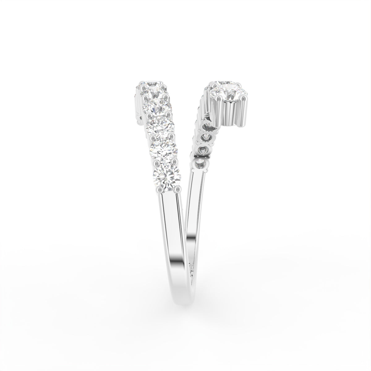 18K Bespoke Round Diamond Ring — SIDE
