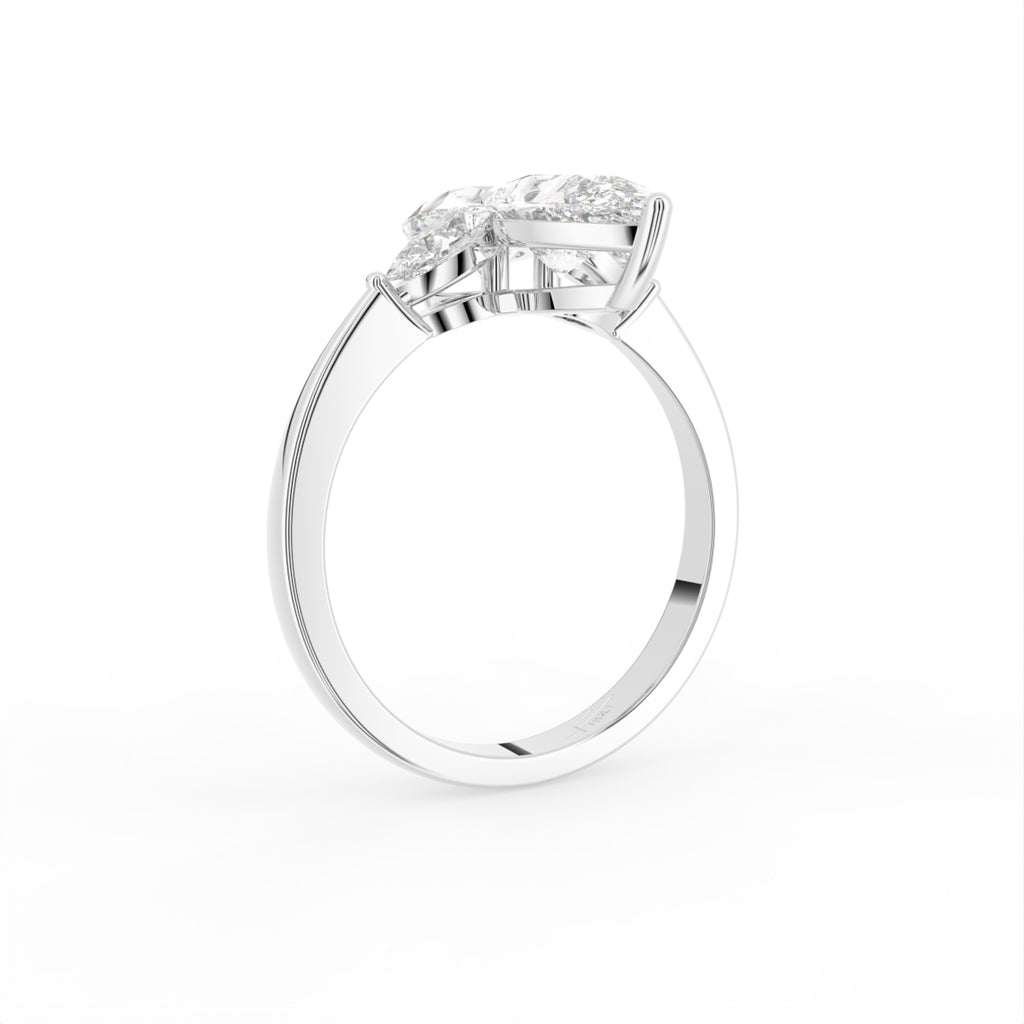 18K Pear Cluster Diamond Ring — 3D VIEW