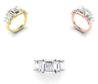 14K White Gold Eternity Princess Diamond Ring — 3 COLOR