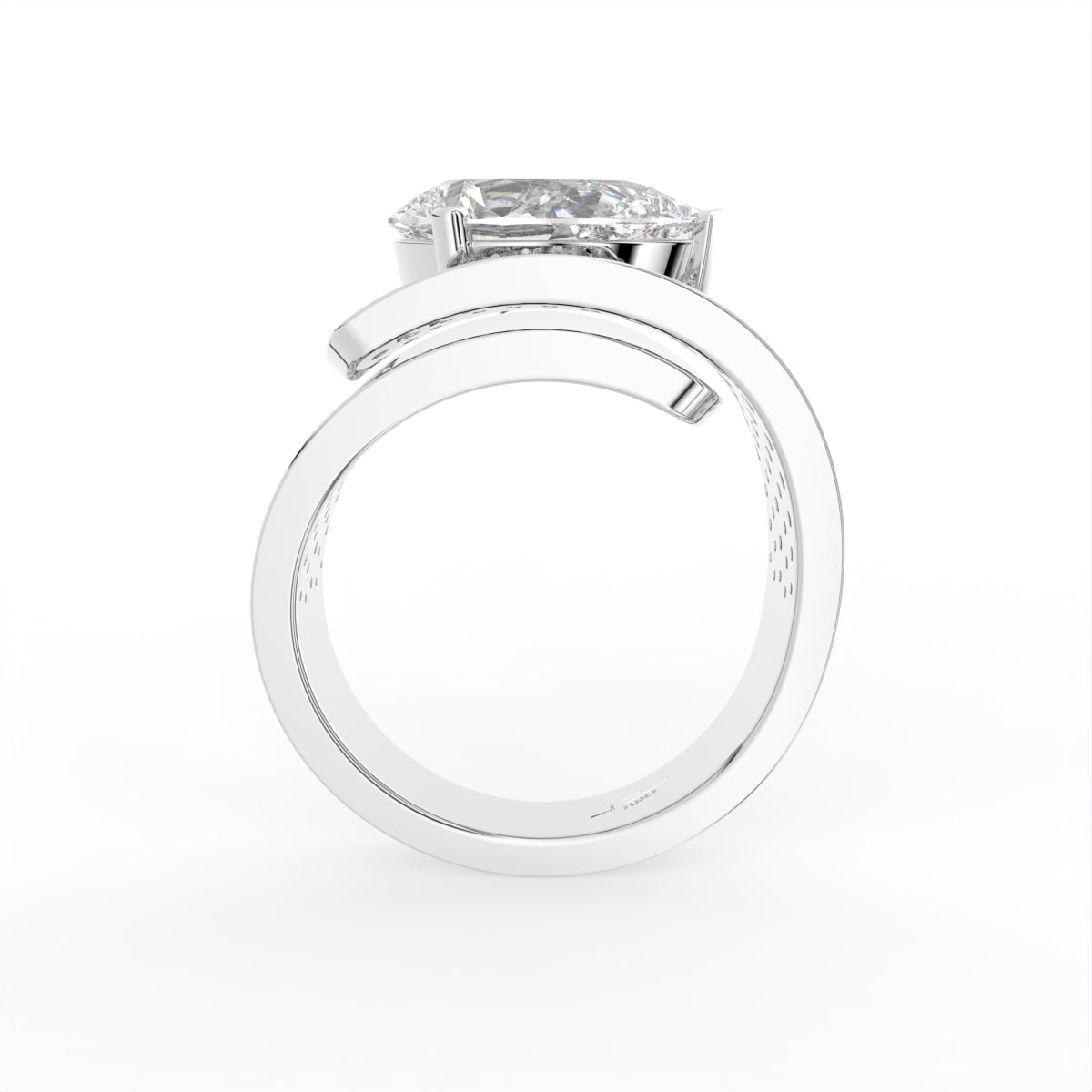 vimg:Z00118|18K White Gold Bespoke Pear Diamond Ring — FRONT