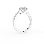 18K Halo Marquise Diamond Engagement Ring — 3D VIEW
