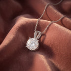18K Solitaire Diamond Pendant — AI cloth, in-house