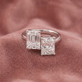 18K Emerald Cut Diamond Ring — AI cloth, in-house