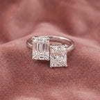 18K Emerald Cut Diamond Ring — AI cloth, in-house