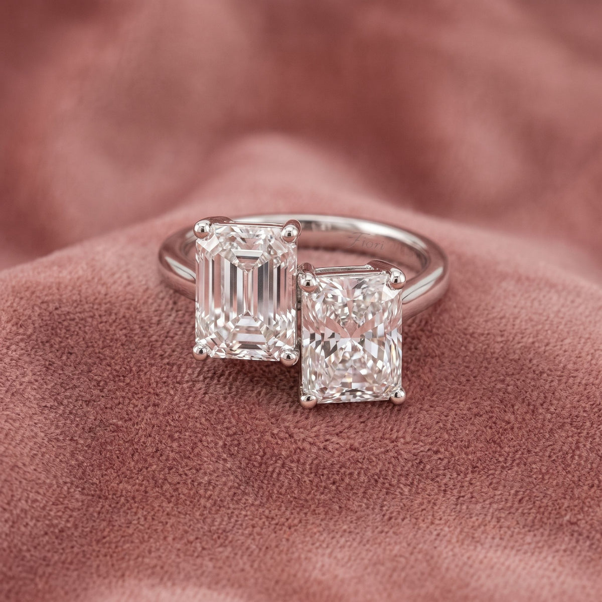 18K Emerald Cut Diamond Ring — AI cloth, in-house