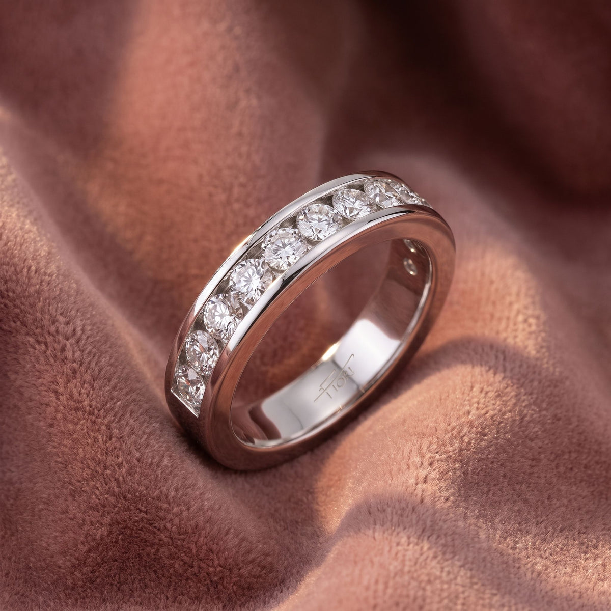 18K Eternity Round Diamond Ring — AI cloth, in-house