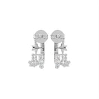 18K Crescent Moon and Stars Diamond Earrings — BACK