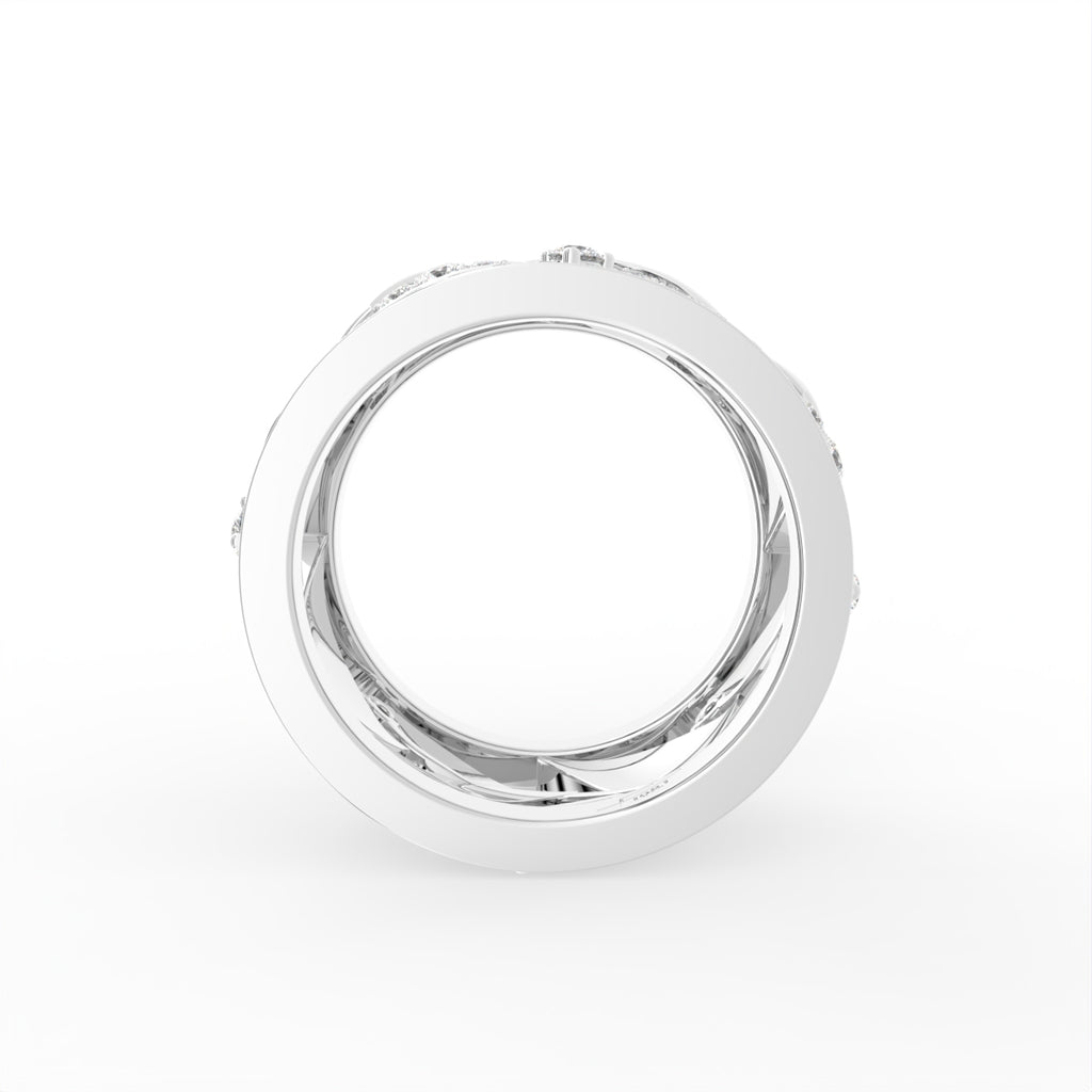 18K Leaf Eternity Diamond Ring — FRONT
