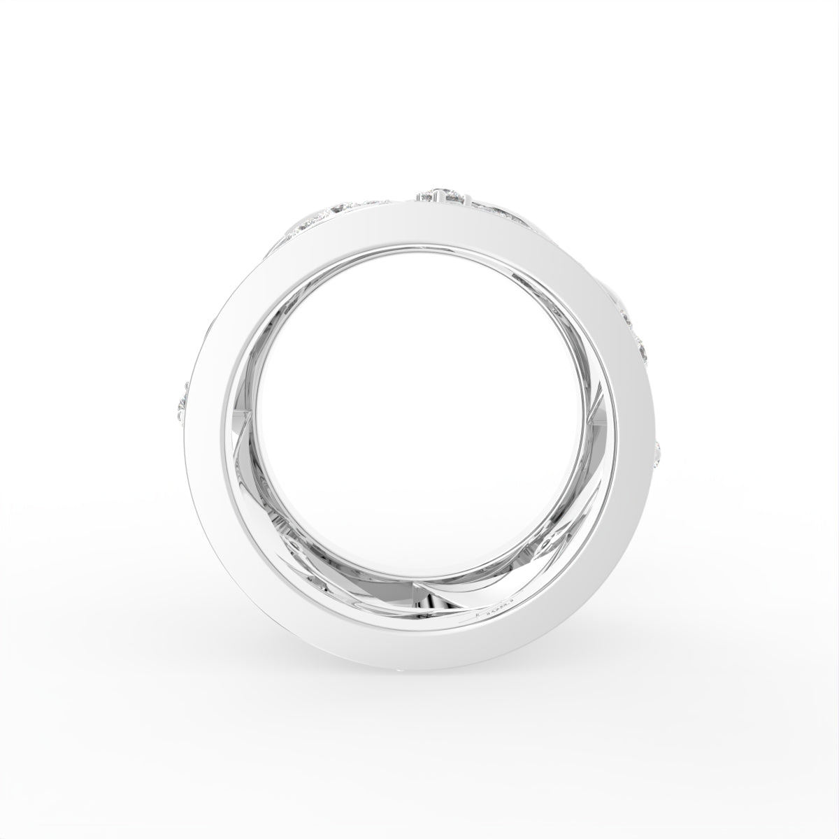 18K Leaf Eternity Diamond Ring — FRONT