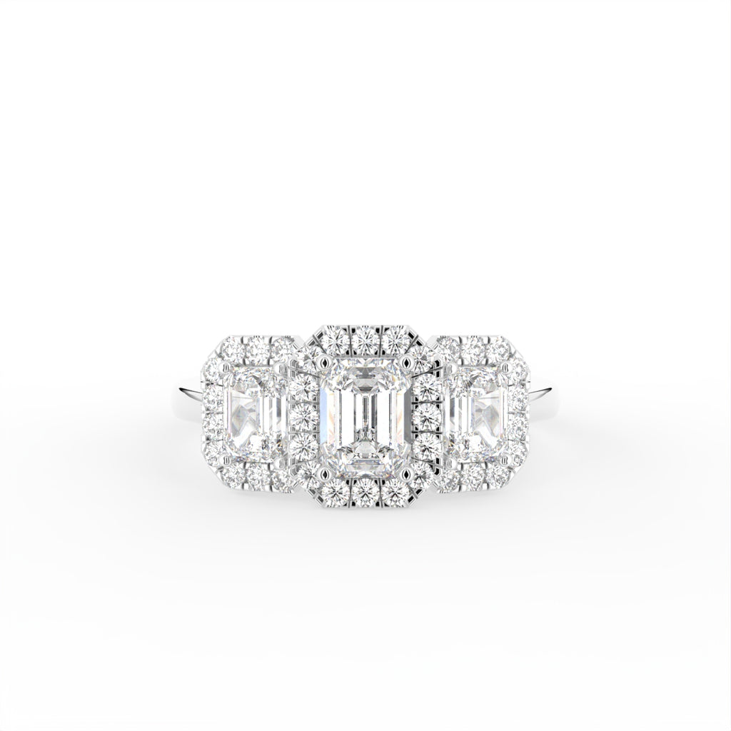 18K Trilogy Diamond Ring — TOP