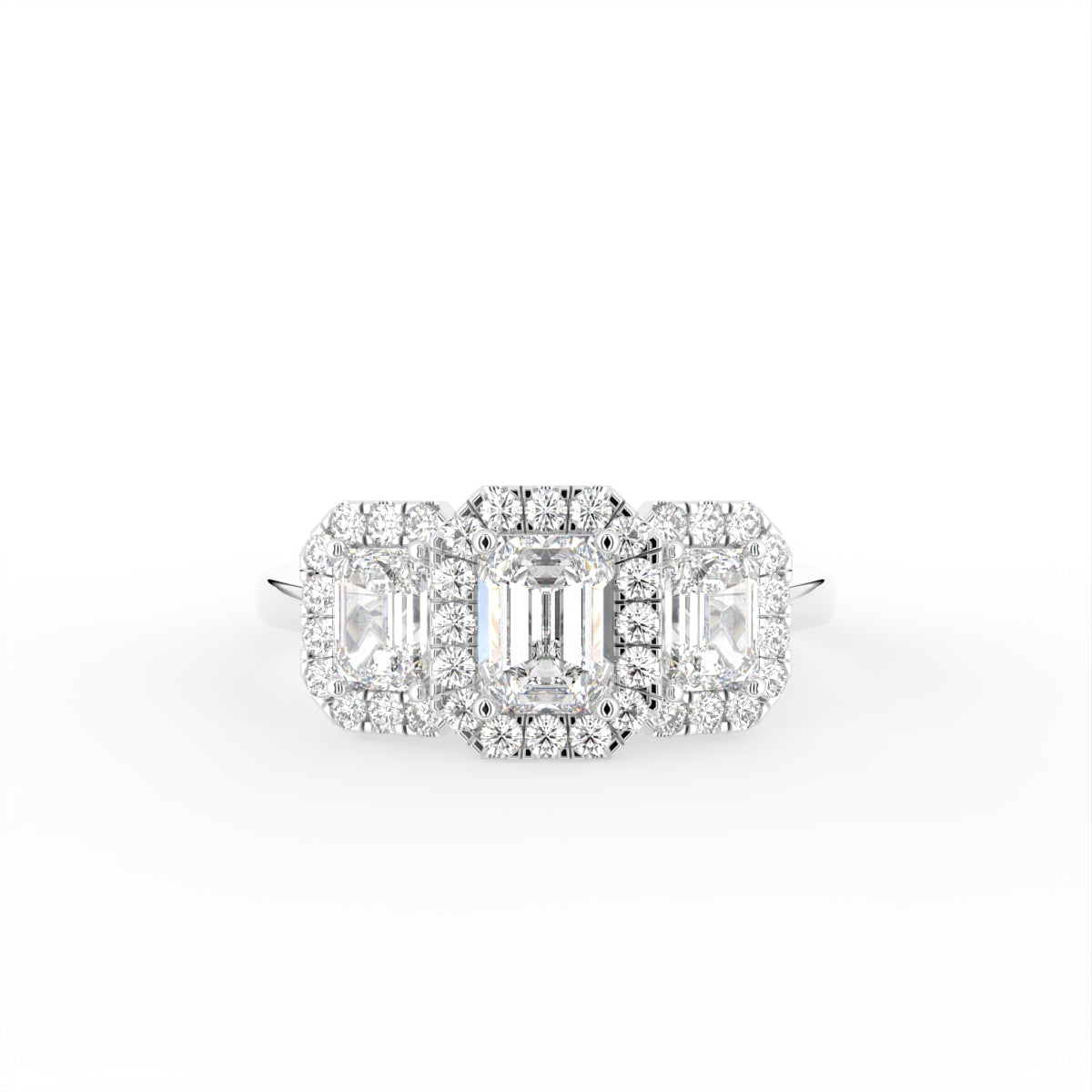 18K Trilogy Diamond Ring — TOP