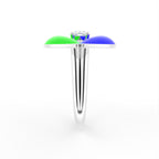 18K Bespoke Oval Diamond Ring — SIDE