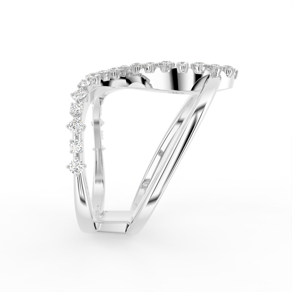 18K Bespoke Pave Diamond Ring — SIDE