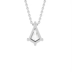18K Solitaire Fancy Cut Diamond Pendant — BACK
