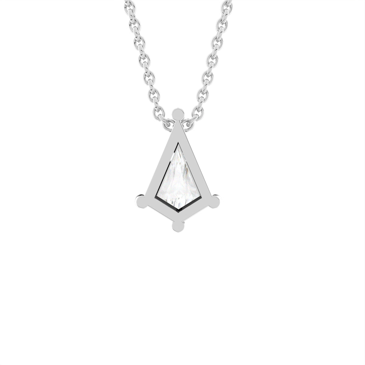 18K Solitaire Fancy Cut Diamond Pendant — BACK