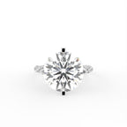 18K Solitaire Round Diamond Engagement Ring — TOP