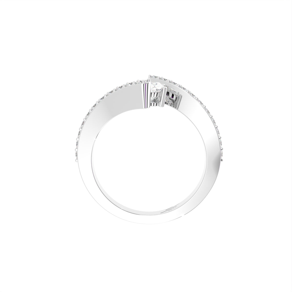 18K Bespoke Oval Diamond Ring — FRONT