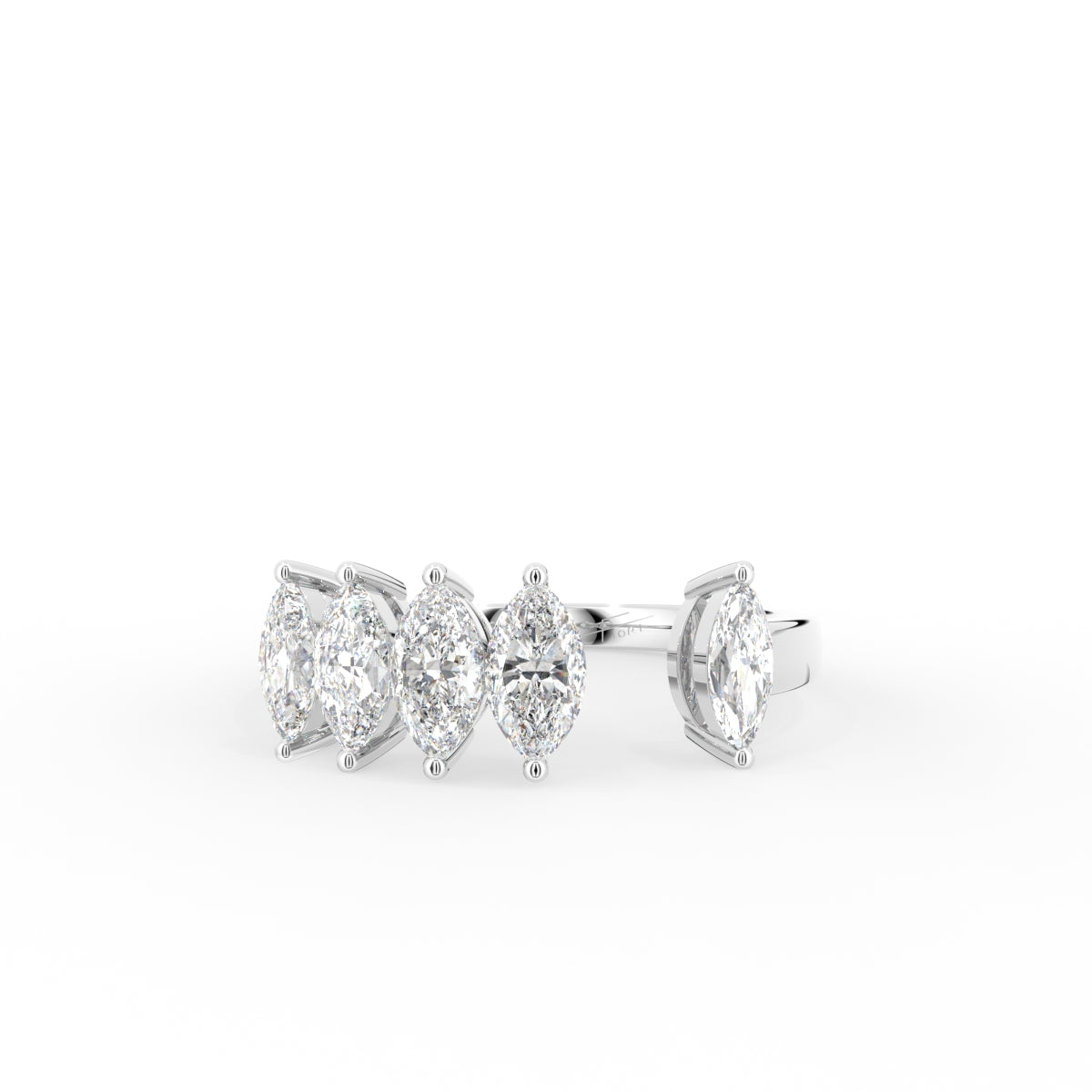 18K White Gold Bespoke Marquise Diamond Ring — TOP
