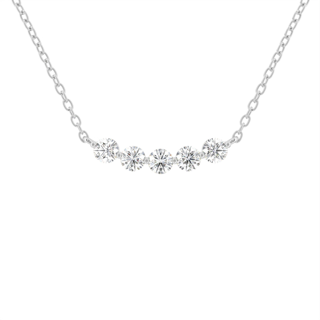 18K Geometric Round Diamond Pendant — FRONT