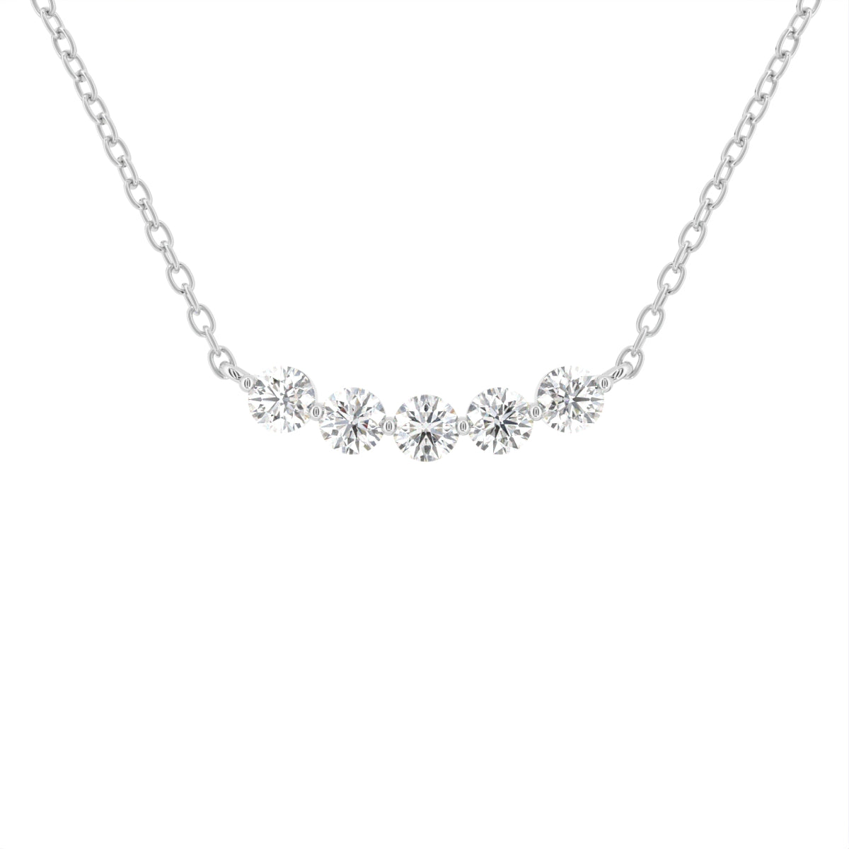 18K Geometric Round Diamond Pendant — FRONT