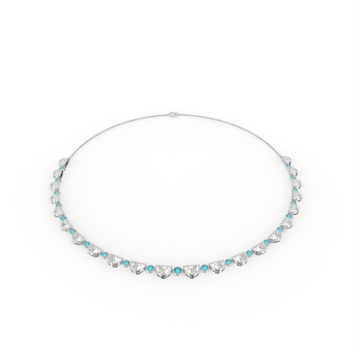 Sterling Silver Diamond Necklace — TOP