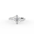 18K Round Diamond Engagement Ring — TOP