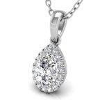 18K Halo Diamond Pendant — RIGHT