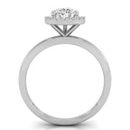 18K Halo Pear Diamond Ring — FRONT