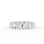 14K White Gold Emerald Diamond Full Eternity Ring — TOP