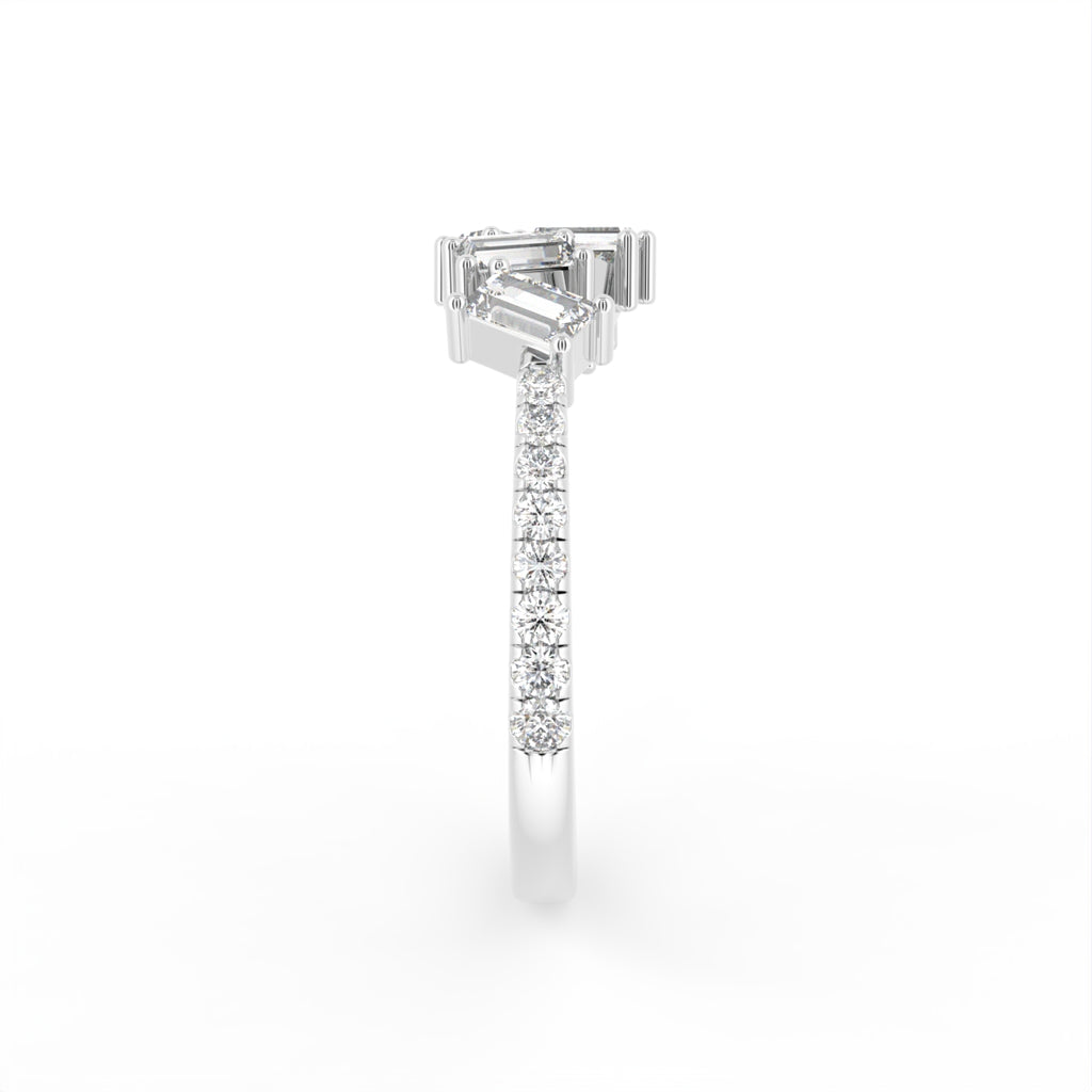 18K Baguette Diamond Ring — SIDE
