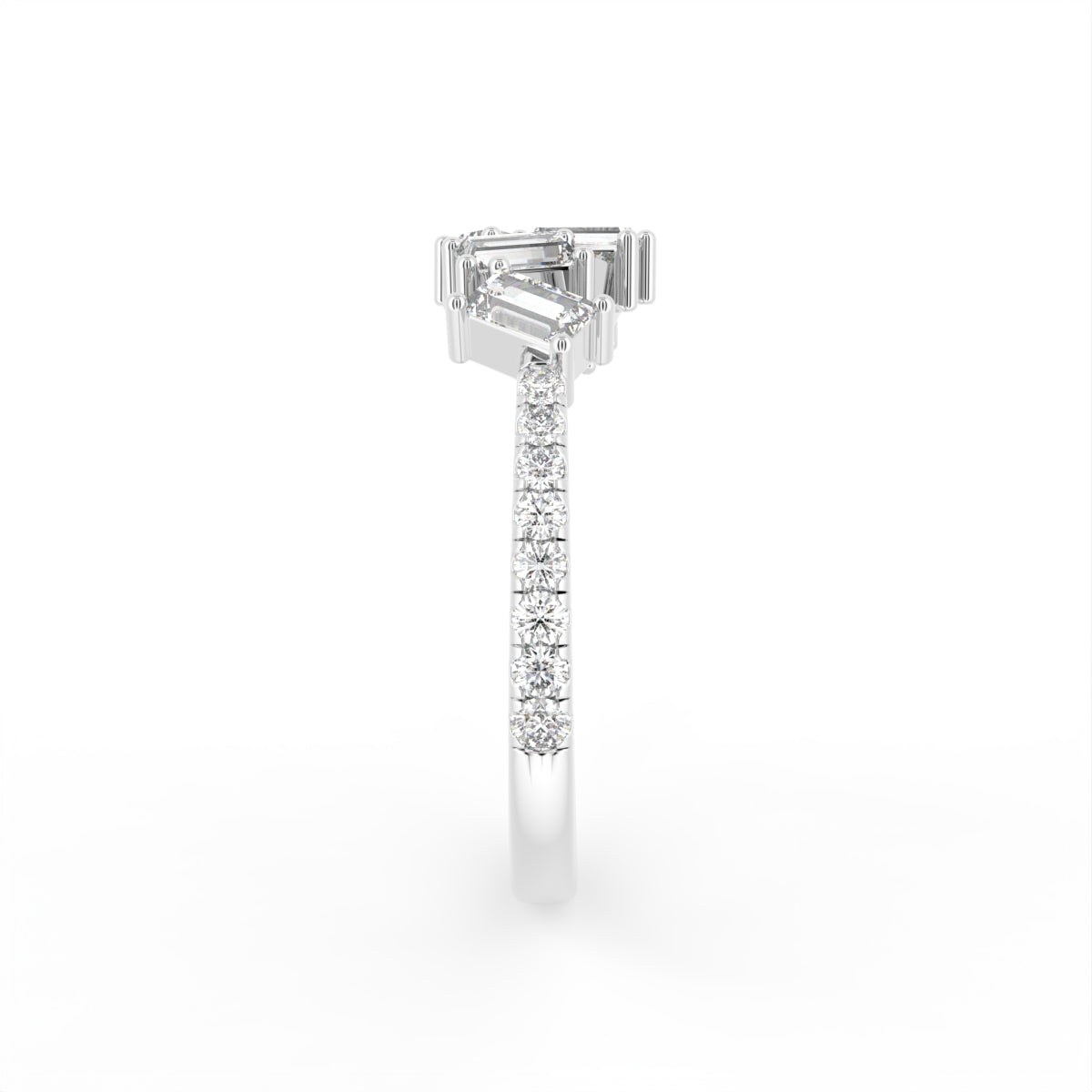 18K Baguette Diamond Ring — SIDE
