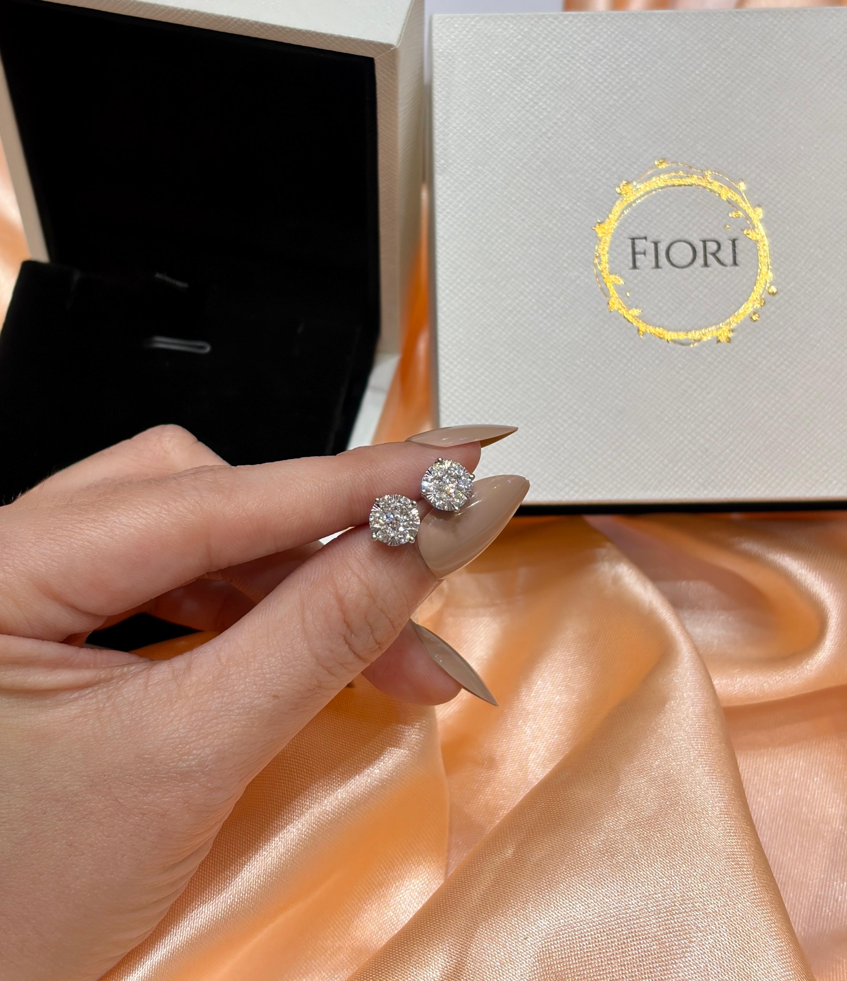 18K White Round Diamond Earrings 0.88ct — IMAGE URL