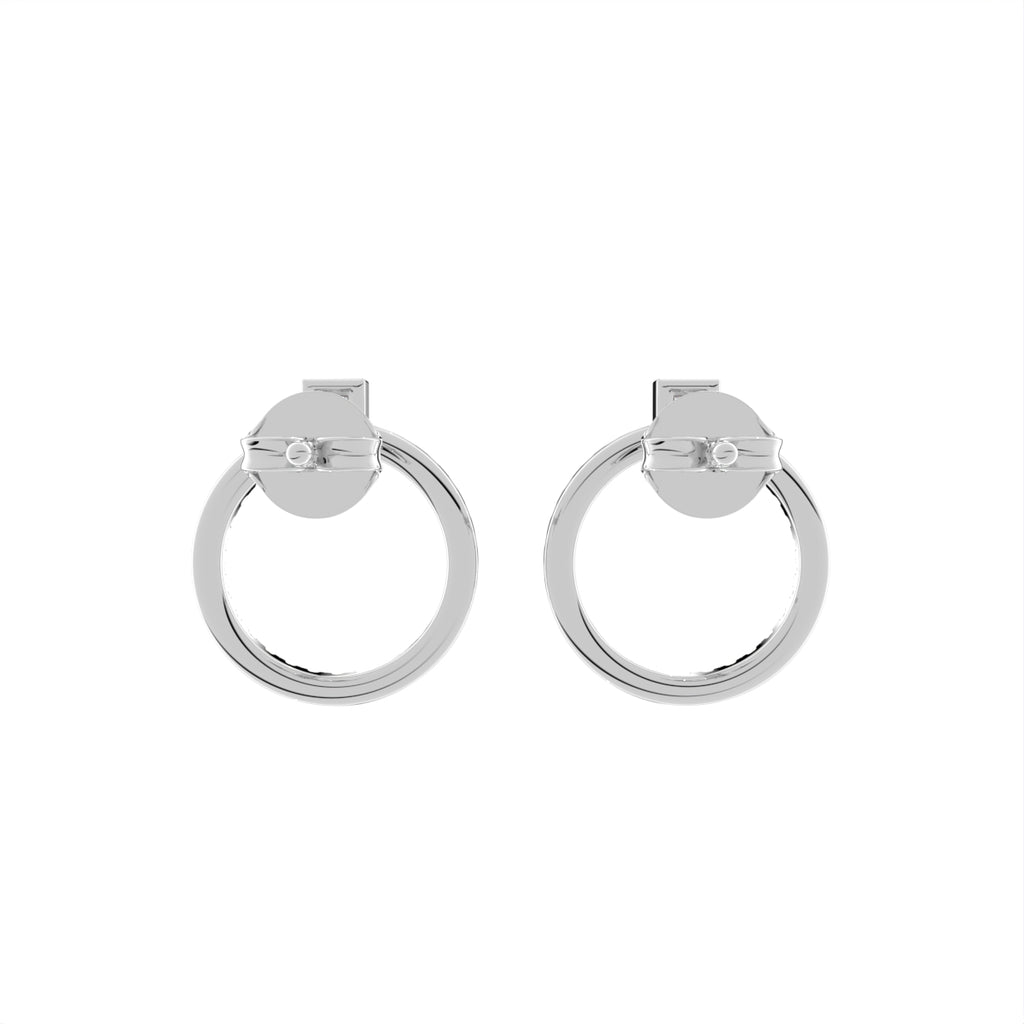 18K Round Diamond Hoop Earrings — BACK